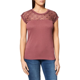 ONLY Damen Onlnicole Life S/S Mix Top Noos JRS T-Shirt, Rose Brown, S