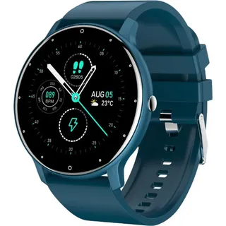 Smartwatch, Fitnessuhr, Fitness Armband, Uhr Sportuhr, IP67 Wasserdicht, für Damen und Herren Uhr mit Pulsmesser und Schlafmonitor, Sportuhr Schri... - Blau