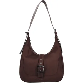 Handtasche RIEKER, Damen, Gr. B/H/T: 31cm x 24cm x 9,5cm, dunkelbraun, Textil, unifarben, Taschen Handtasche, Umhängetasche, Beuteltasche mit Reißverschluss