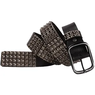 AGUTALITHIC 4 Reihen Pyramide Nietengürtel für Damen/Herren Punk Rock Nieten Gürtel Mit Legierung Dornschließe Jeansgürtel Gothic-Ledergürtel Zubehör für Jeanshosen(110cm/43, Black)