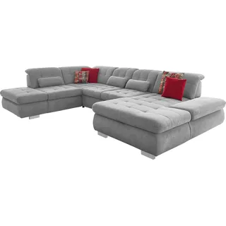 die planbar Wohnlandschaft Polyester U-Form 3-Sitzer Grau
