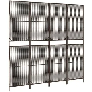 vidaXL Paravent 4-tlg. Braun Poly Rattan