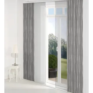 Wirth Schiebegardine DALLAS (1 St), Paneelwagen, blickdicht, Jacquard schwarz 60 cm x 145 cm
