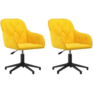 vidaXL Esszimmerstuhl Samt gelb 2er Set