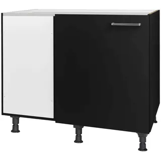 Nobilia Eckunterschrank Touch, Schwarz, Holzwerkstoff, 1 Fächer, nicht einzeln stellbar, Eckteil, 125x87x65 cm, individuell planbar, Küchen, Küchenmöbel, Küchenschränke, Eckschränke Küche