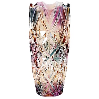 SS&LL Luxuriöse Kristall Glasvasen Zu Blumen,Böhmischen Geometrische Blumenvasen Klare Vase Kristallvasen,Hand-geschnitzt Dekorative Blumenvase Home Decor Geschenk-Und 30x13x11cm(12x5x4inch)
