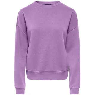 Sweatshirt ONLY "ONLSWEAT L/S CREW OVERSIZE SWT", Damen, Gr. S, african violet, Sweatware, Obermaterial: 60% Baumwolle, 40% Polyester, unifarben, loose fit normal, Rundhals, Sweatshirts Sweatshirt, Baumwollmischung, loose fit, Rundhals
