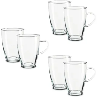 Peill+Putzler Germany 6er Set Teegläser, 350ml Kaffeegläser, Gläser mit Henkel für Kaffee, Latte Macchiato & Tee, spühlmaschinengeeignet