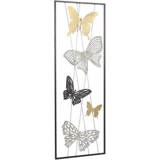 HOFMANN LIVING AND MORE Wanddekoobjekt, Wanddekoration aus Metall, Motiv Schmetterlinge bunt