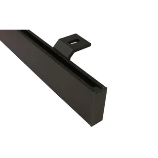 Gardinenstange Gardinenschiene Unischiene eckig zur Deckenmontage, Farbe schwarz, Länge 240 cm (2 x 120 cm)