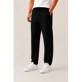 Smith & Solo Jogginghose Herren, Sporthose Trainingshose, Baumwolle Laufhose Elastikbund mit Tunnelzug schwarz S