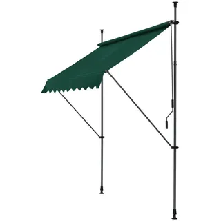 pro.tec Klemmmarkise Stem 400 x 120 cm dunkelgrün