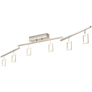 Paul Neuhaus LED-Deckenstrahler mit 6 quadratischen Spots , silber , Maße (cm): B: 161 H: 22,8 T: 7,5