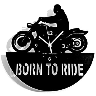 Instant Karma Clocks Born to Ride Wanduhr Motorradfahrer Motorrad Riders