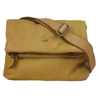 Umhängetasche SAMANTHA LOOK Gr. B/H/T: 30 cm x 22 cm x 9 cm onesize, gelb Damen Taschen Handgepäck echt Leder, Made in Italy