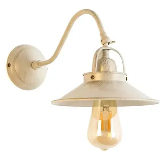Licht-Erlebnisse Wandleuchte COUNTRY, ohne Leuchtmittel, Wandlampe Shabby Chic Messing massiv E27 Landhaus Handarbeit bunt