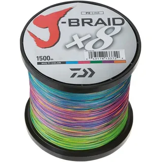 Daiwa J-Braid X8 0,24mm 18Kg 1500m multicolor 8-Fach geflochtene Schnur