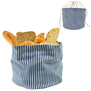 Brotbeutel Brotkorb Stoff, 2 in 1 Brotsack mit Kordelzug, Brotbeutel Aufbewahrung Frischhalten 22 x 18 cm, Doppelte Baumwoll Brottasche, Geschenk zum Einzug für Freund Familie neue Nachbarn