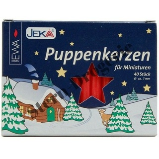 Puppenkerzen 7x70 mm rot 40 Stück im Pack - für Miniaturen - deutsche Qualität