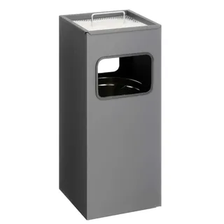 Durable Papierkorb Metall mit Ascher eckig anthrazit
