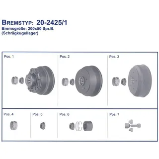 Knott Bremstrommel 10", 200x50, RA=140x5, 20-2425/1, Pos.2