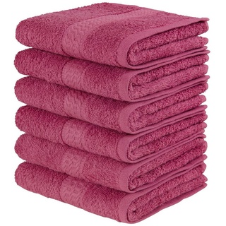 my home Gästehandtücher Juna, Walkfrottee (6-St), Set und als Serie, Handtuch-Set 30x50cm in Uni-Farben, 100% Baumwolle rosa