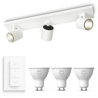 Philips Hue Runner Aufbauspot Mit 3 Lichtpunkten Gu10 (weiß) Warmweißes Licht - Inkl. 1 Dimmschalter - White