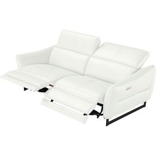 2,5-Sitzer EGOITALIANO "Dafne" Sofas Gr. B/H/T: 208 cm x 97 cm x 108 cm, Leder BULL, mit elektrischer Rela x funktion, weiß 2-Sitzer Sofas