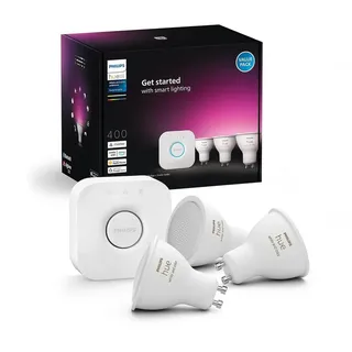 Philips Hue White & Color Ambiance GU10 3er Starter Set 3x350lm Bluetooth Smarte Lampe