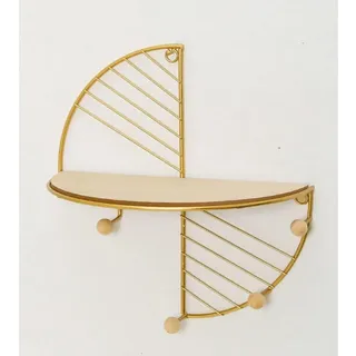 LuxusKollektion Wandregal Wandregal Halbrund Metall Geometrisch Gold 30cm, 1-tlg. goldfarben