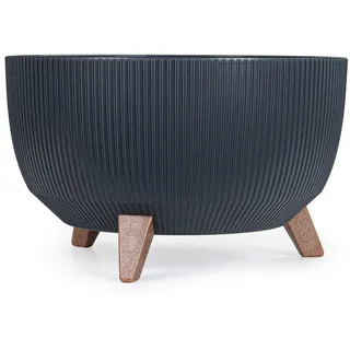 KONZEPT Blumentopf mit Füßen – großer Blumenkübel aus Kunststoff, runde Pflanzschale, 40 oder 47cm, modern & wetterfest, für Innen und Außen Ø 47 cm