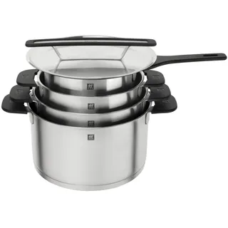 Zwilling Mehr Kochgeschirr-Set, Pfannenset + Topfset, Schwarz, Silber