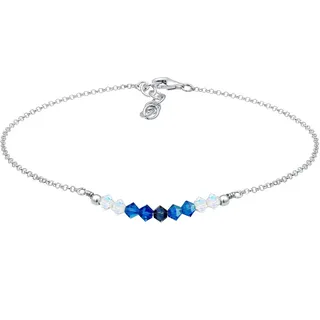 Elli Fußschmuck Damen Fußkettchen Kugel Strand Meer mit Kristalle in 925 Sterling Silber