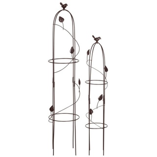 VERDOBA Rankhilfe Obelisk Rankhilfe Metall - 2er-Set Rank- und Kletterhilfe für Pflanzen braun