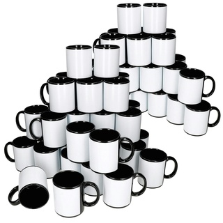 72er Set CARINA schwarze Kaffeebecher zum Beschriften – A2010