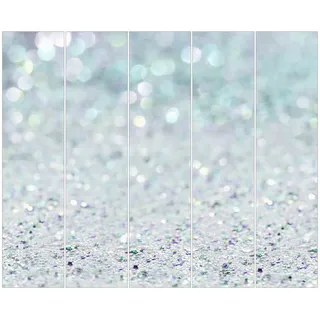 Bilderdepot24 Schiebegardine Flächenvorhang blickdicht Prinzessinnen Glitzer Mint (5 St), halbtransparent, Wohnzimmer große Flächengardine lichtdurchlässig als Klemm-System grün 300 cm x 250 cm