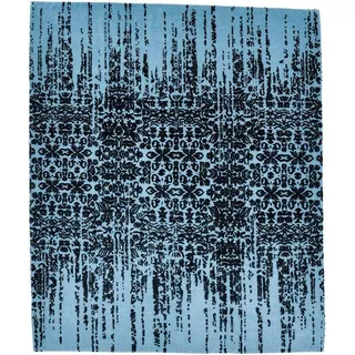 THEKO Nepalteppich Jabu Silk C3261 blau multi 250 x 300 cm