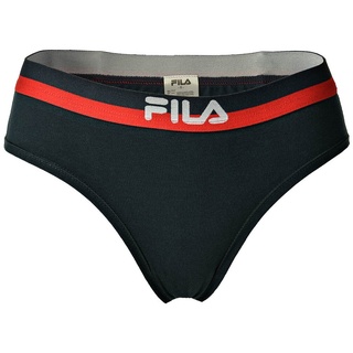 FILA Damen Slip - Regular Waist Panties, Logo-Bund, Cotton Stretch, uni, XS-XL Marine XS