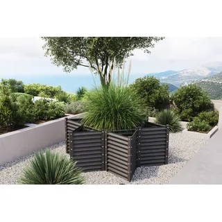 OUTFLEXX Hochbeet, anthrazit, Aluminium-Zink-Stahl, 192x167x84 cm, verstellbar