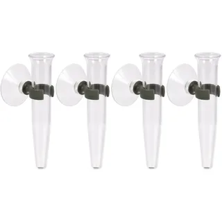 sourcing map 4 Stück Floral Blumen Wasserrohr mit Saugnapf 4.3" Kunststoff Wand hängende Vase für Pflanzen Blumenarrangement Klar
