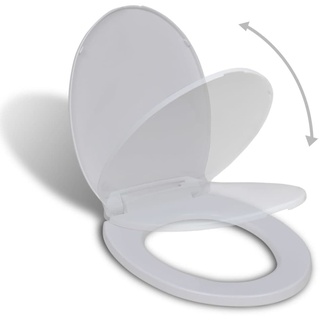 vidaXL Toilettensitz mit Absenkautomatik Weiß Oval