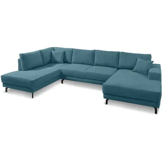 filippo Wohnlandschaft Castello Cord Blau, Grün Petrol