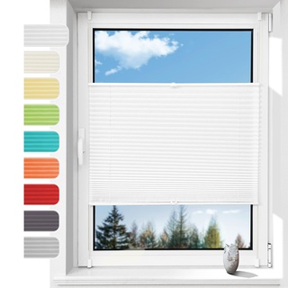 Plissee ohne Bohren Plissees Klemmfix, Easyfix Plisseeroll Rollo für Fenster Einfache Montage Sichtschutz und Sonnenschutz,50 x 140cm