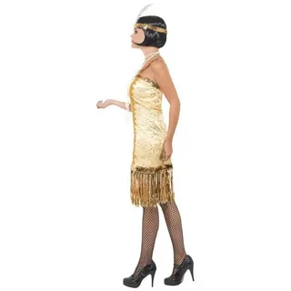 Smiffys Kostüm Goldenes 20er Jahre Charleston Kleid, Wie passend: Goldenes Abendkleid für Damen der Goldenen 20er L