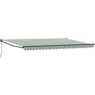 vidaXL Einziehbare Markise 500 x 300 cm grün/weiß