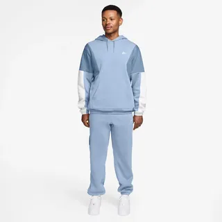 Trainingsanzug NIKE SPORTSWEAR "M NK CLUB FLEECE HDED TRACK GX", Herren, Gr. XL, hydrogen blu, Interlock, Obermaterial: 80% Baumwolle, 20% Polyester, Sportanzüge Trainingsanzug, mit durchgehendem Reißverschluss, aus Baumwolle und Polyester