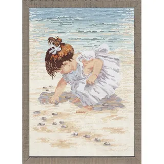 Janlynn Kreativset Janlynn Kreuzstich Stickpackung "Muscheln sammeln", Zählmuster, 30x40, (embroidery kit by Marussia)