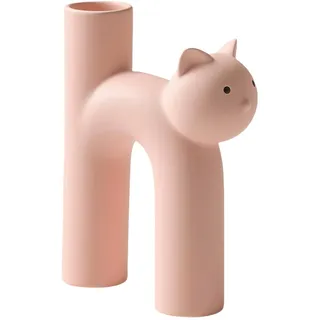 Katze Blumenvase Katzenvase Keramik Vase H Form Niedlich Lustige Vasen Minimalistische Vase für Regal, Kaminsims, Hochzeit, Schlafzimmer, Esstischdekoration (Rosa)