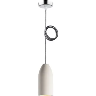 Buchenbusch urban design Pendelleuchte einflammig light edition 7,5 x 16 cm, Hängeleuchte Wohnzimmer mit Textilkabel Baumwolle