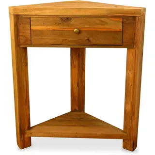 livasia Asiatischer Eckschrank aus Massivholz – 35x60x70cm – Handgefertigter Schrank aus Java, recyceltes Teakholz, Robust & Nachhaltig